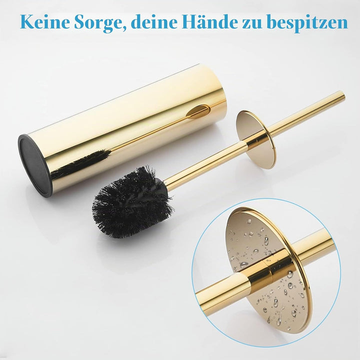 BGL 304 runder, Langer Toilettenbürstenhalter aus 304 Edelstahl Gold, Gold
