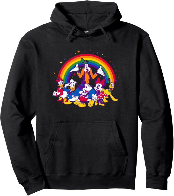 Disney Mickey &amp; Friends Group Pride Rainbow Pullover Hoodie