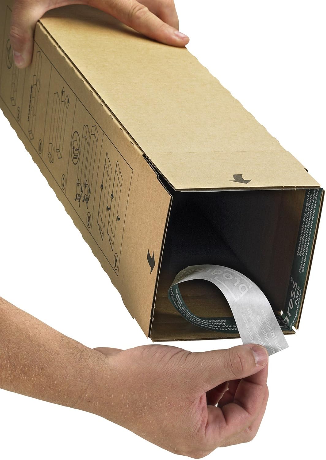 progressPACK Teleskop-Versandhülse Premium PP LBT10.06 aus Wellpappe, DIN A0, 860 x 111 x 111 mm, 10