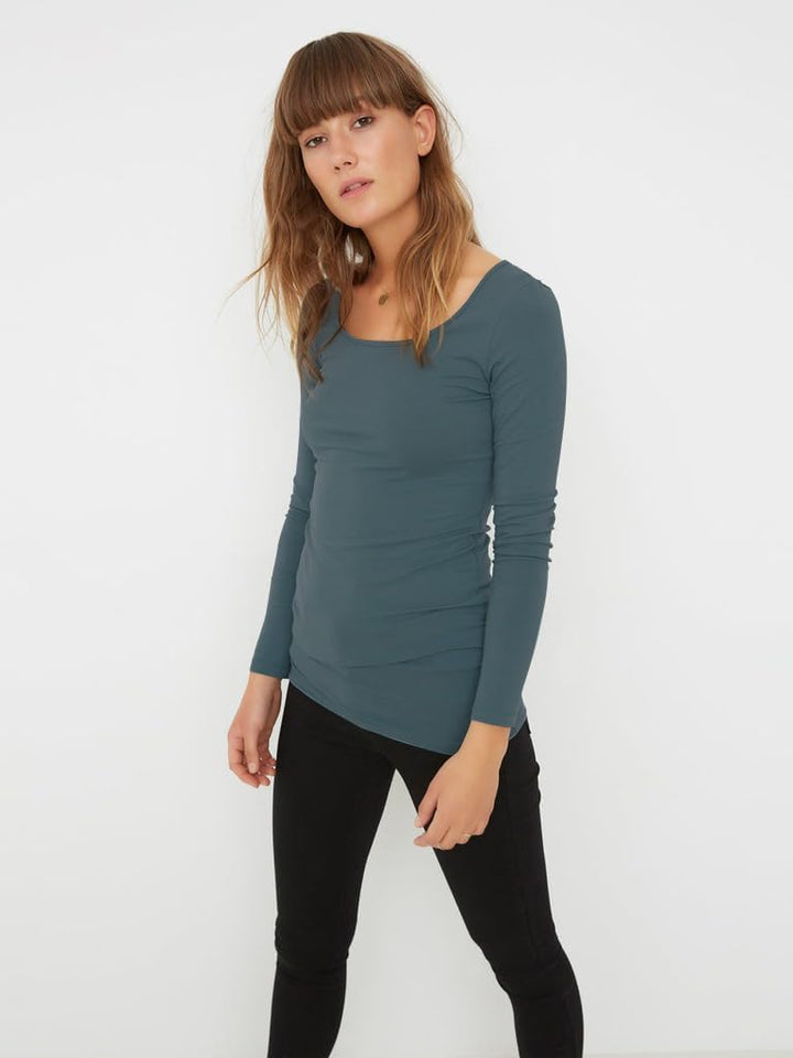 Vero Moda Female Top VMMAXI 2-Pack T-Shirt XS 2er Pack (1x Sea Moss/1x Stormy Weather), XS 2er Pack