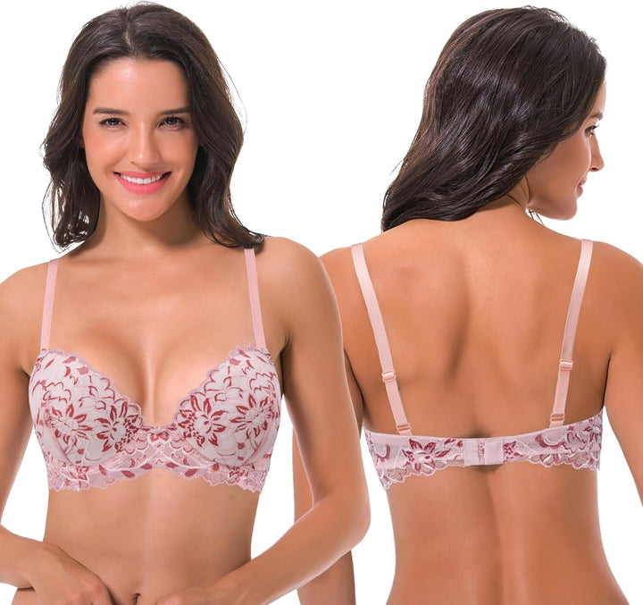 Curve Muse Damen Bügel Übergrösse Hochdrücken Fügen Sie 1 und eine halbe Tasse Spitzen-BHS hinzu 70E