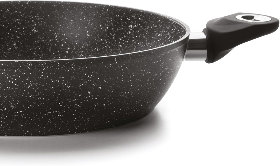IBILI - Bratpfanne mit 2 Henkeln Natura, 28 cm, Aluminium, Anti-Haft-Beschichtung im Stein-Stil, gee