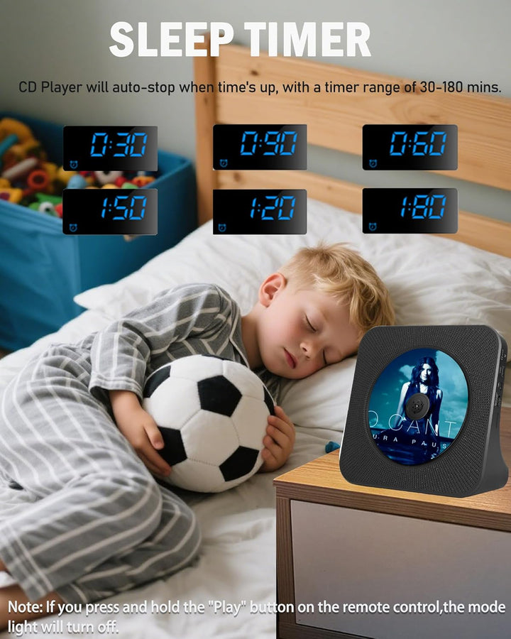 Desktop-CD-Player mit Bluetooth-Sender, tragbarer CD-Player mit Lautsprechern &amp; Timer, Radio-CD-Play