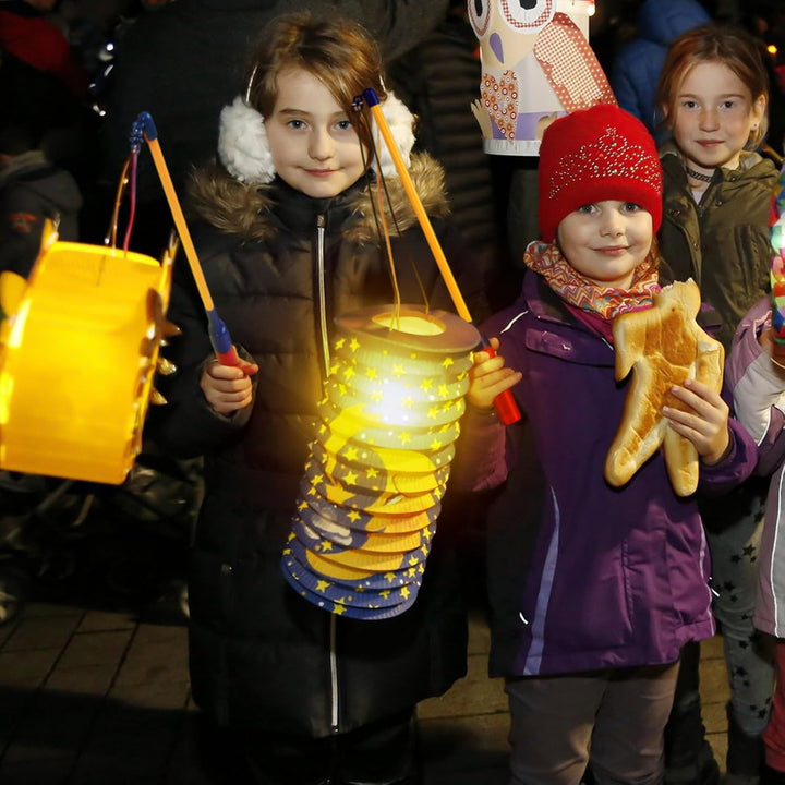 REDTRON 4er LED Laternenstab Elektrisch 50cm für St Martin, Sankt Martin Laterne Kinder Elektrischer