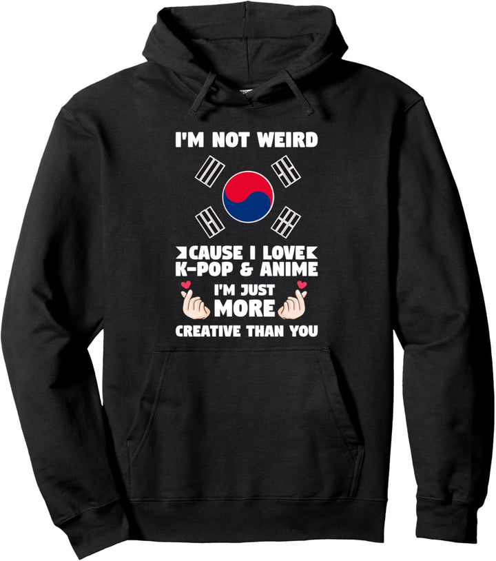 Ich liebe K-Pop & Anime Ich bin kreativer als du Japaner Pullover Hoodie