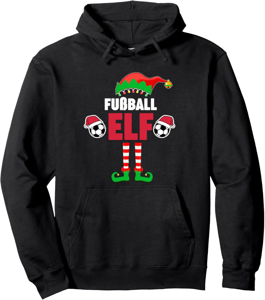 Weinachten Weihnachtself Fussball Elf Elfen Pullover Hoodie