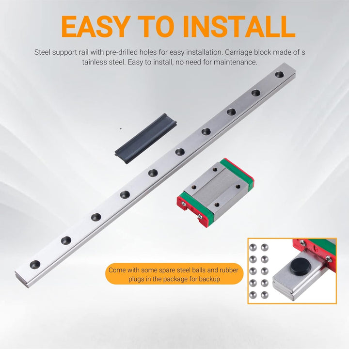 CNCYEAH 2 Stück MGN12H 350 mm Miniatur Lineare Schienenführung mit MGN12H Gleitblöcke Linearlager, l