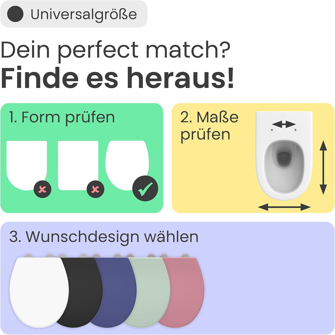 instmaier Helma | Toilettendeckel mit Absenkautomatik | Trendfarbe Indigo | Ovale Form | Toilettensi