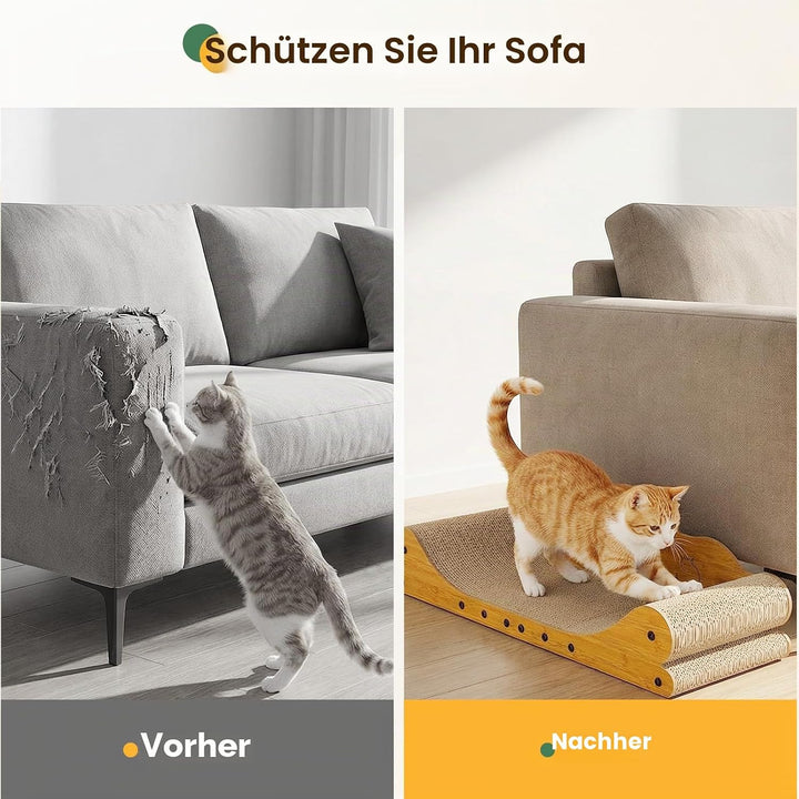 Gimars XXL Katzen Kratzbrett 78 cm im Sofa-Design, Kratzpappe für Katzen, Katzenkratzbretter &amp; Katze