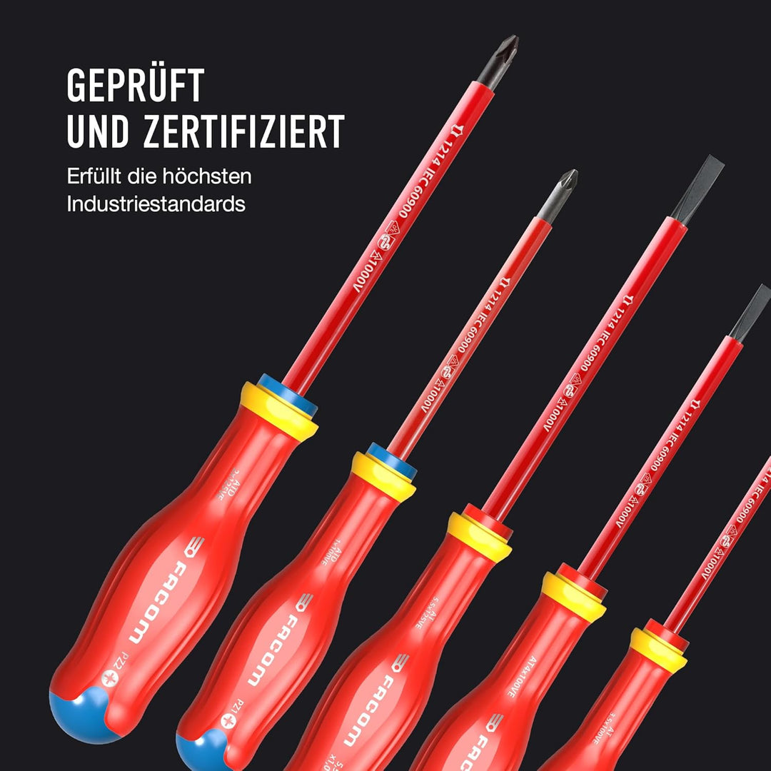 FACOM PROTWIST Schraubendreher-Satz AT5VE.PB (Set mit 5 isolierten Schraubendrehern, VDE-konform, ko