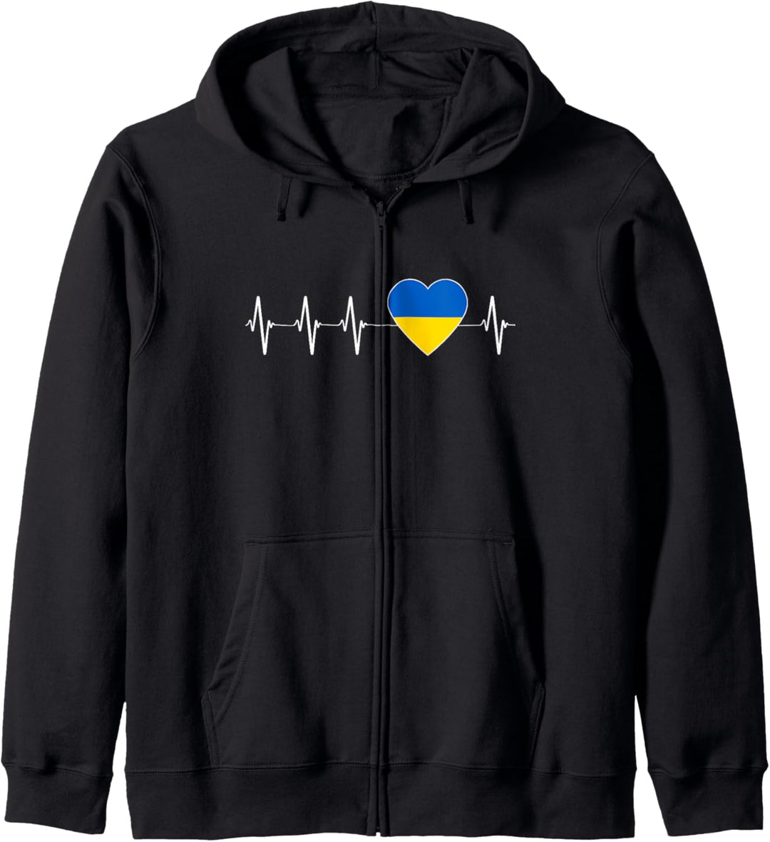 Ukrainische Herzschlag Ich liebe Ukraine Flagge Herz Puls Kapuzenjacke