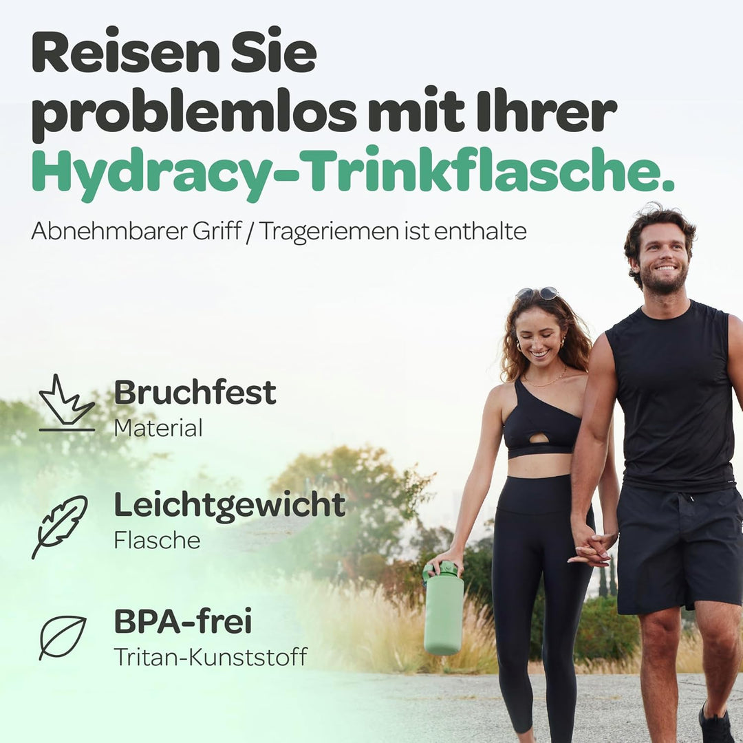Hydracy Trinkflasche mit Fruchteinsatz - 2L Wasserflasche - BPA-freie Trinkflasche mit Zeitmarkierun