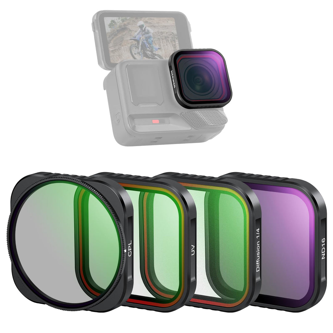 NEEWER ND Filter Kompatibel mit Insta 360 Ace Pro Insta360 Ace Pro 2, CPL/UV/Black Diffusion 1/4/ND1