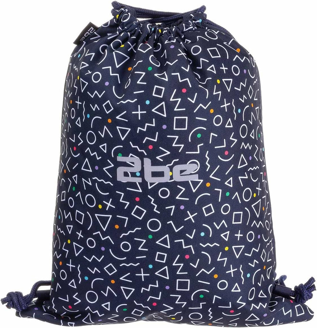 2be 4 tlg. Schulrucksack-Set mit Ergo School Backpack, Turnbeutel, Schlamperbox, Regencape Navy