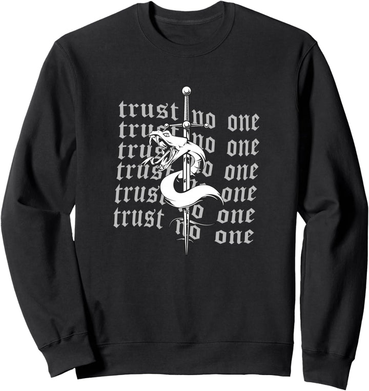 Trust No One Snake - Sad Aesthetic Edgy Streetwear Sweatshirt