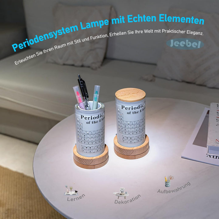 Periodensystem der Echten Elementen, Periodensystem aus Acryl der LED Tischlampe mit 83 Echten Eleme