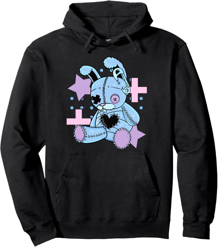 Creepy Cute Pastel Goth Bunny Voodoo Doll For Kids Pullover Hoodie