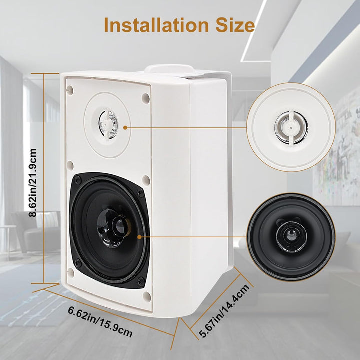 Herdio 4 Zoll Bluetooth Outdoor-Lautsprecher 400 Watt Wasserdicht Aussenlautsprecher für Garten, Ter