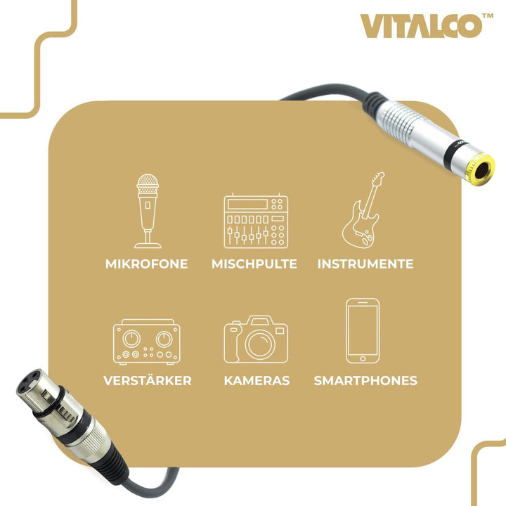 XLR Stecker auf XLR Buchse 15cm Kabel Mikrofon Adpter 3 Polig Männlich auf Weiblich XLR Female 1x XL