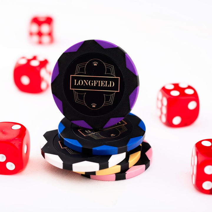 Engelhart - 320950 – Poker-Set – Koffer aus schwarzem Metall – 300 Chips 14 g ohne Nummer + 2 Karten