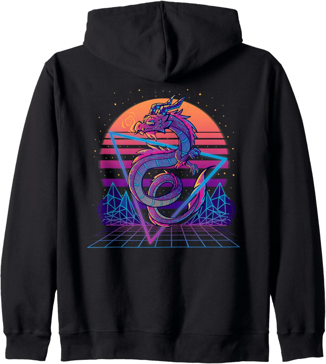 Retrowave Dragon Aesthetic - Awesome Drache Kapuzenjacke