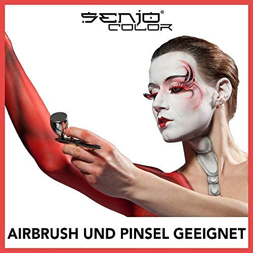 Senjo Color ® Airbrush Farben Set (Für Gesicht &amp; Körper) Bodypainting Farben (5 x15ml) Farben: Schwa