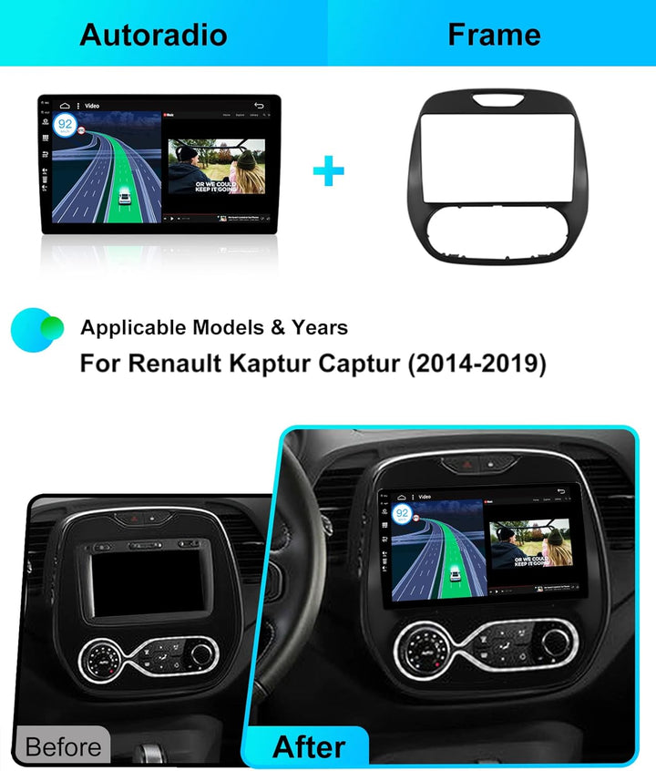JOYX Android 15 IPS Autoradio Passt für Renault Kaptur Captur (2014-2019) - Eingebautes CarPlay Andr