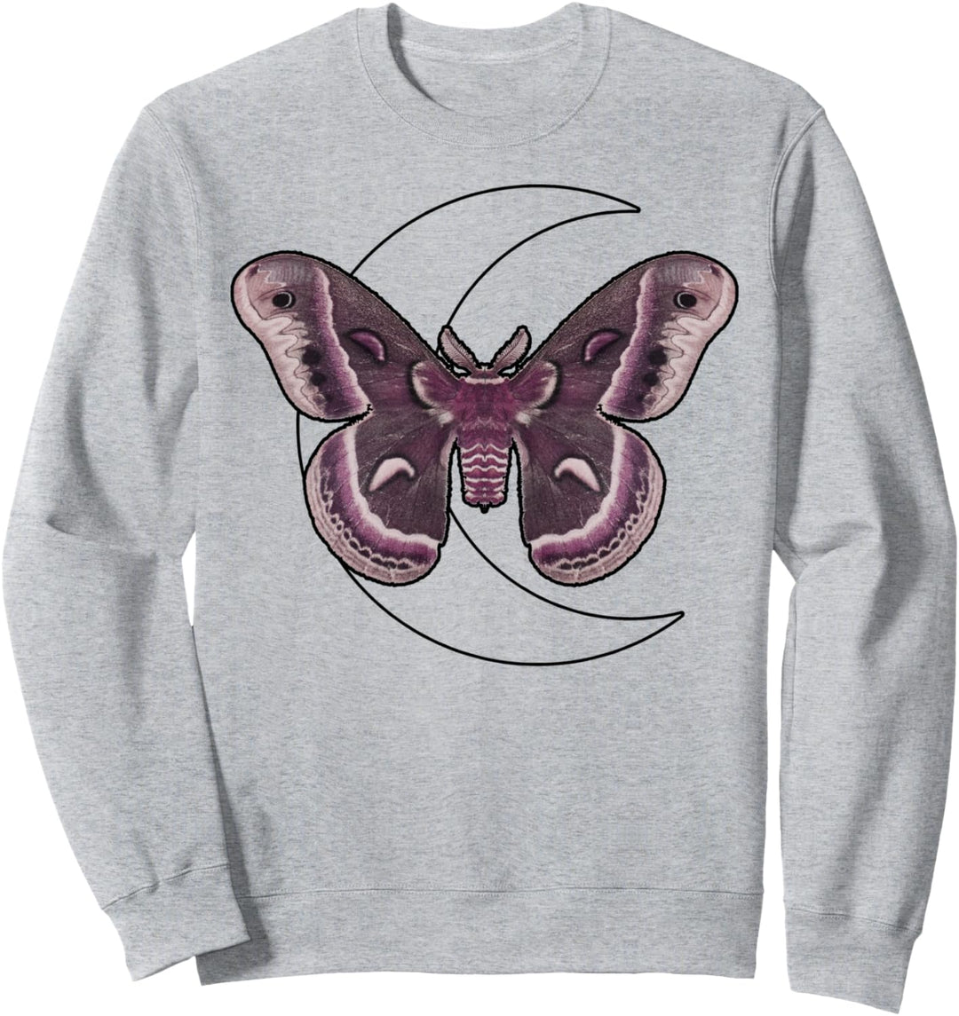 Trendy Moth Moon Pocket Sweatshirt