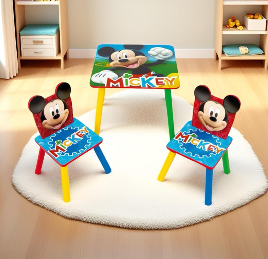 Disney Nixy Kids Mickey Mouse Holztisch und 2 Stühle, Set