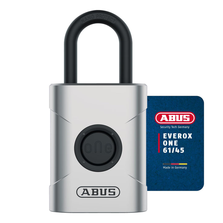 ABUS smartes Vorhängeschloss EVEROX One - schlüsselloses Öffnen auf Knopfdruck - wetterfestes Smart