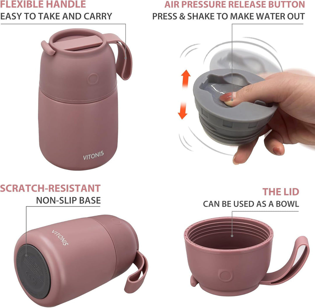 Thermobehälter für Essen 500ml Kinder Edelstahl Isolierbehälter Gefäss für warme Speissen, Essen, Su