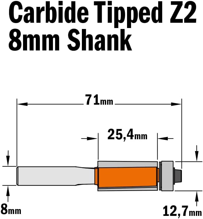 CMT Orange Tools 906.127.11 – Erdbeere für Zusammenfassung HM S 8 D 12.7 x 25