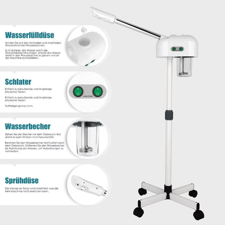 Gesichtsdampfer, warme Nebel, Luftbefeuchter, geeignet für Salon und Zuhause, Mitesser entfernen, fü