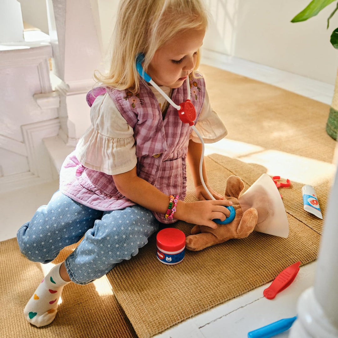 Melissa and Doug Tierarzt Spielzeug Kinder | Pet Doctor Tierarzt Spielset | Kuscheltier Zubehör | Ro