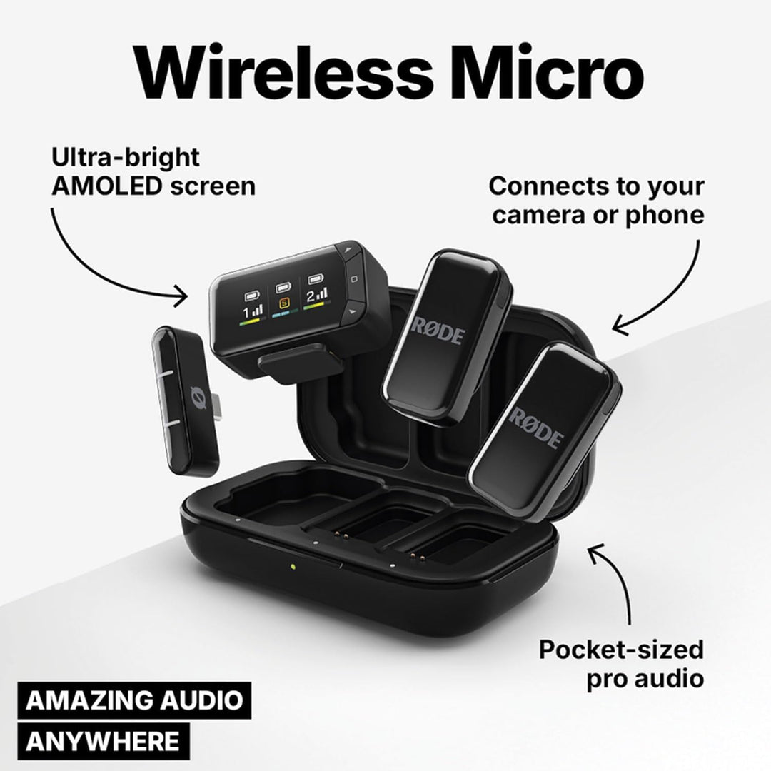 Rode Wireless Micro Camera Kit Drahtloses Mikrofon-System für Kameras mit keepdrum Mikrofasertuch