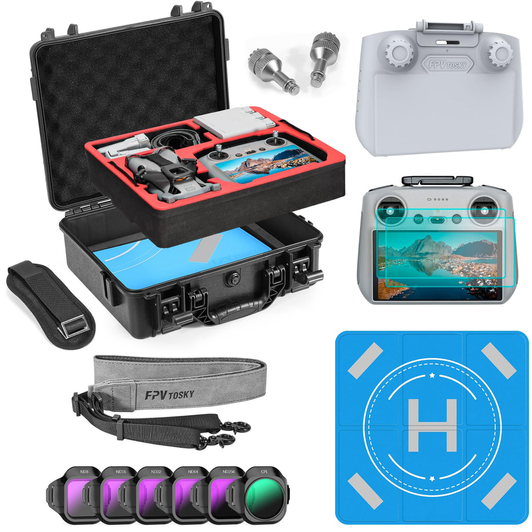 FPVtosky Hartschalen-Zubehör-Set für DJI Mini 5 Pro, Drohnenzubehör-Kit enthält Dual Layer Case, RC2