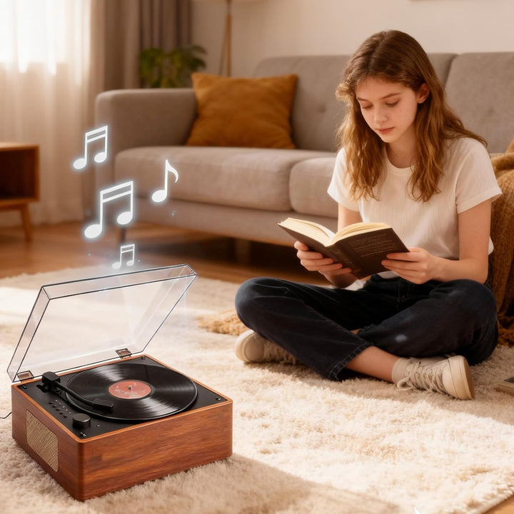 CD Player Tragbar mit Bluetooth 5.1, Retro CD-Player mit Dual Stereo Lautsprecher Fernbedienung Wied