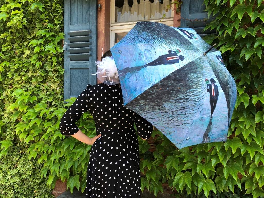 VON LILIENFELD Regenschirm Auf-Automatik Windfest Damen Herren Stabil Kunst Theo Michael: Romance