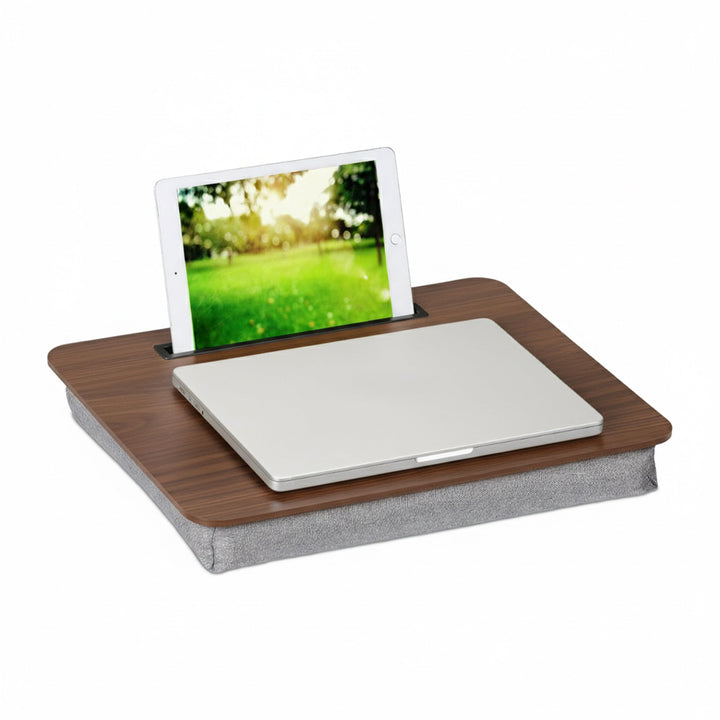 Relaxdays Laptopkissen mit Handyhalter, BxT: 46 x 35 cm, Laptopunterlage für Bett & Sofa, Laptop Kni
