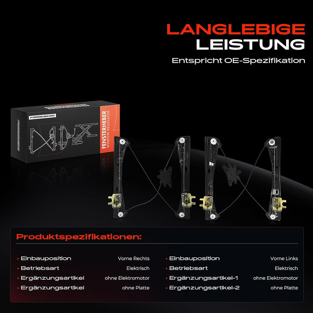 Frankberg 2x Fensterheber Elektrisch Ohne Motor Vorne Links Rechts Kompatibel mit 7er G11 G12 730d 3