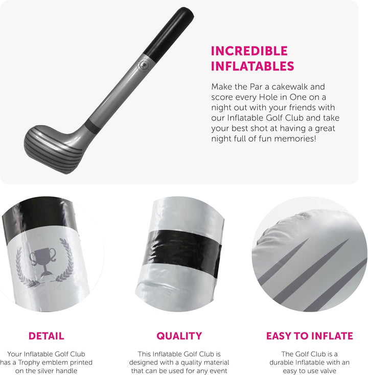 Aufblasbarer Golfschläger - 24 Stück - Neuheit Verkleidung Golf Club Prop - Perfektes Zubehör für Sp