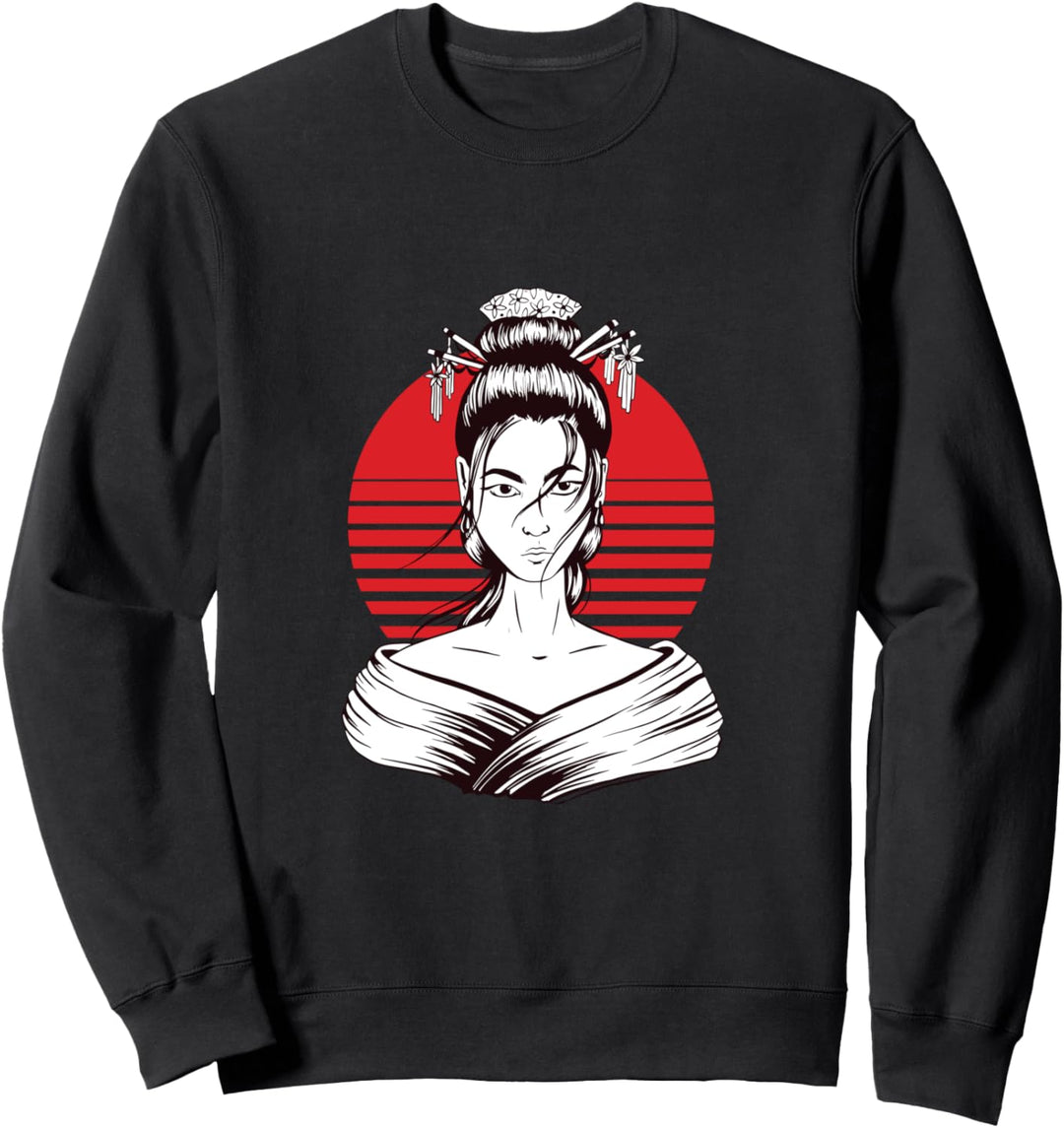 Japanisches Design mit einer Illustration einer japanischen Geisha Sweatshirt