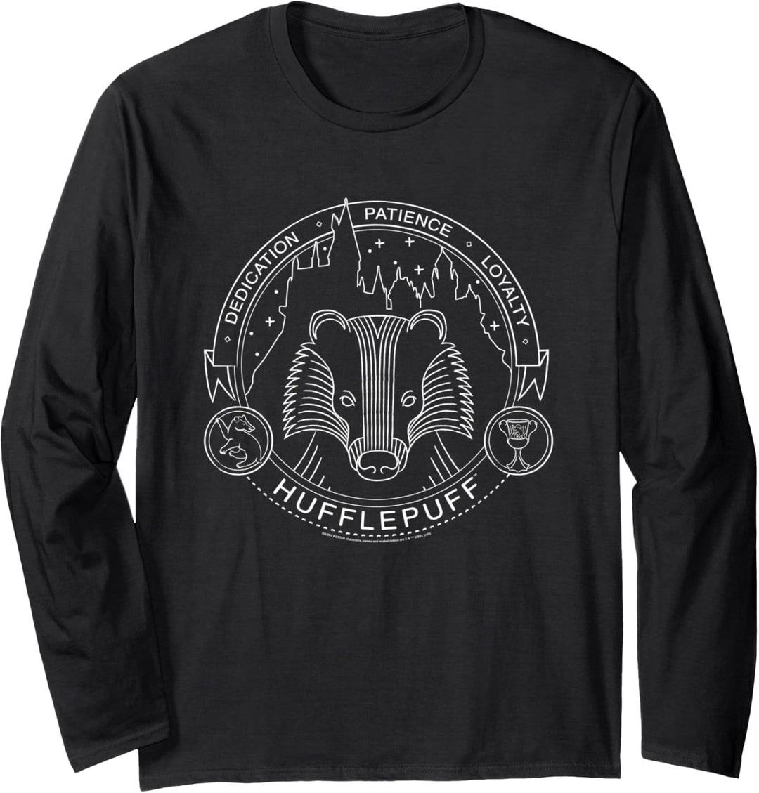 Harry Potter Hufflepuff Badge Langarmshirt