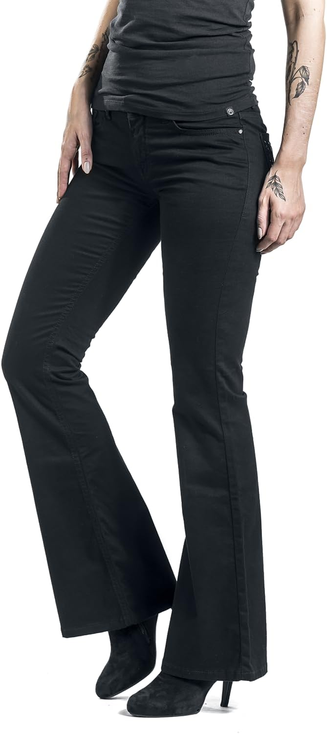Black Premium by EMP Damen Schwarze Jeans mit Schlag W29L32