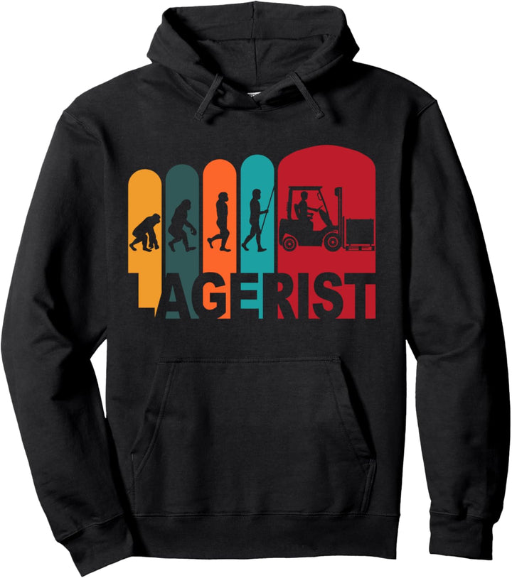 Lagerist Staplerfahrer Evolutions Lustige Lagerarbeiter Pullover Hoodie
