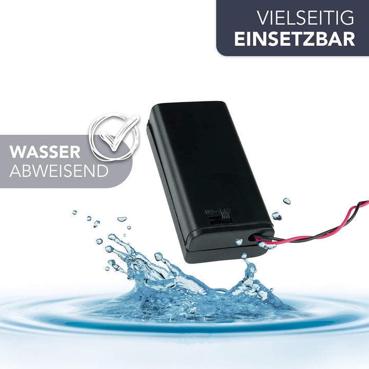 PerfectHD Batteriehalter - AA Batteriefach - 2X AA Mignon - mit EIN- und Ausschalter - 10 Stück in e