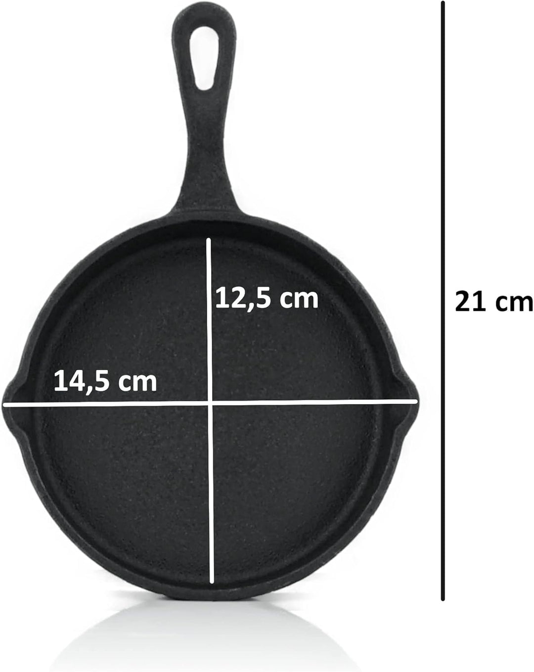 BBQ-Toro Gusseisen Grillpfännchen (6-er Set) | Ø 12,5 cm | bereits eingebrannt - preseasoned | Gusse