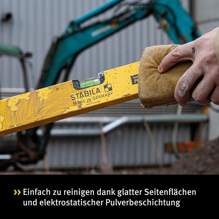 STABILA Wasserwaage Type 70 W, 40 cm, leichtes Alu-Profil, 1 Horizontal-Libelle, 1 Vertikal-Libelle,