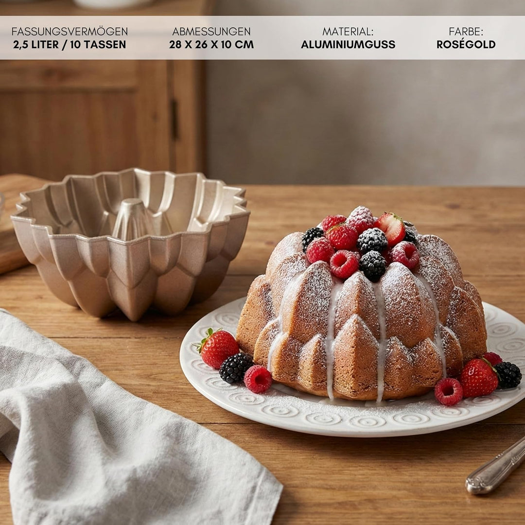 Erreke Gugelhupfform, Professionelle Qualität Kuchenform, Sehr Widerstandsfähig, Doppelte Antihaftsc