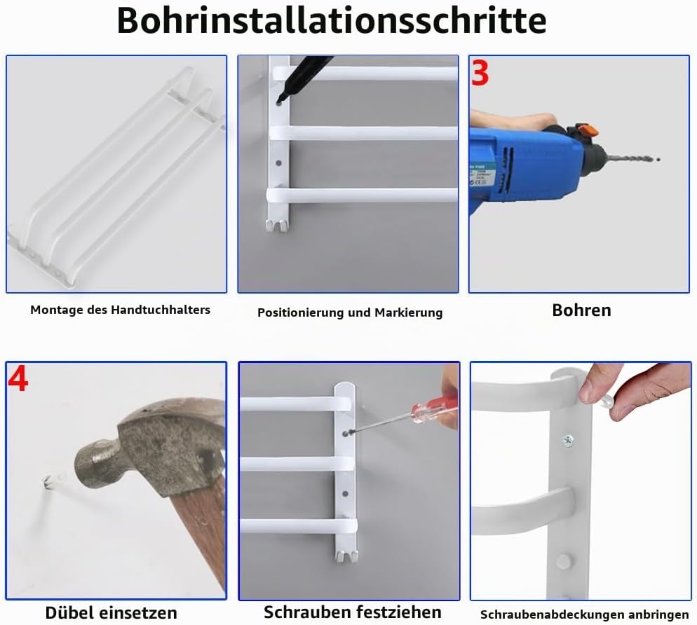 Handtuchhalter Bad 3 Tier Handtuchstange Badezimmer Aluminium Wand-handtuchhalter Handtuchhalter Wan